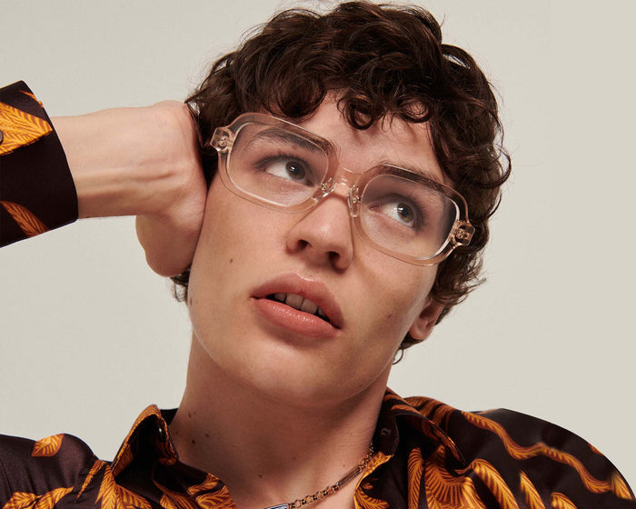 lifestyle-Pale-Nude::men Ezra Eyeglasses square nude bioacetate