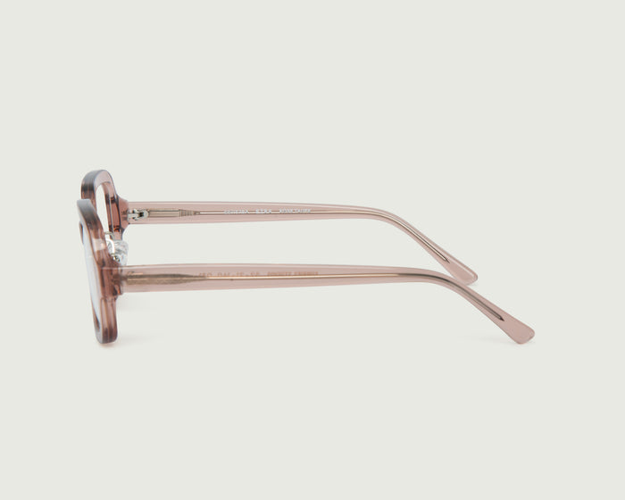Rose Taupe::Ezra Eyeglasses square pink bioacetate side (6781232447542)