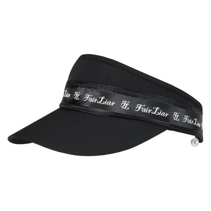Fairliar Logo Tape With Pearl Golf Visor Black - SS26 Women