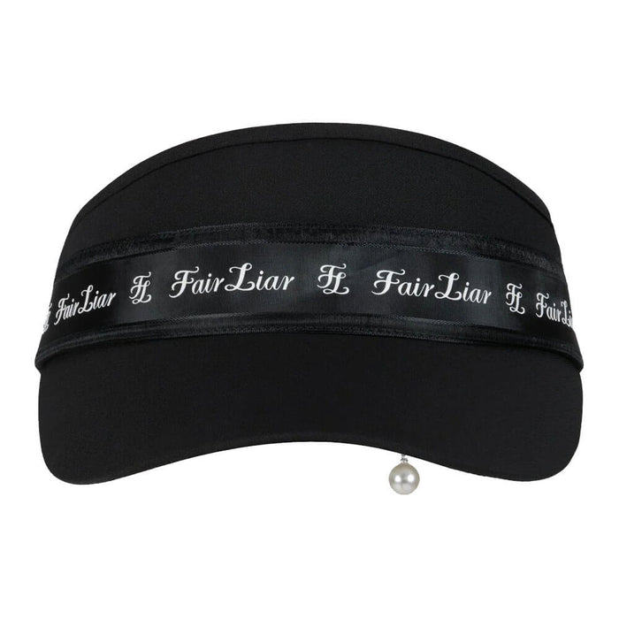 Fairliar Logo Tape With Pearl Golf Visor Black - SS26 Women