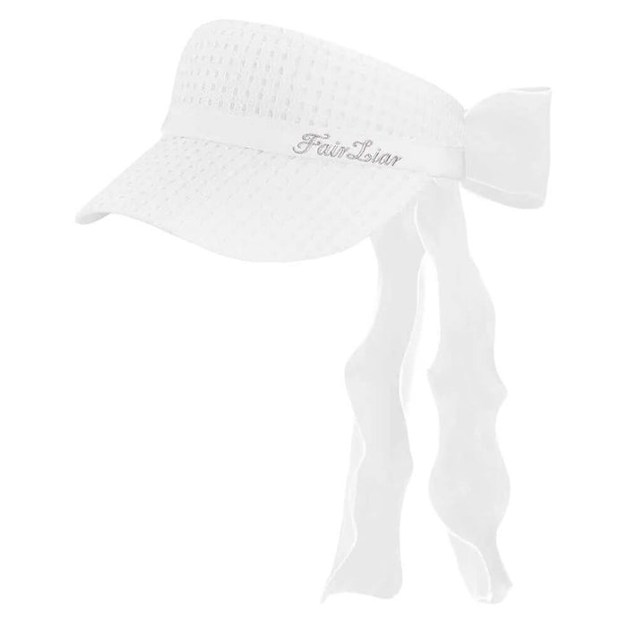 Fairliar Organza Ribbon Mesh Golf Visor White - SS26 Women
