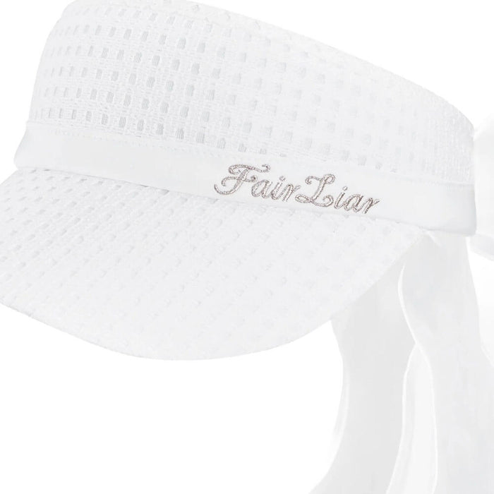Fairliar Organza Ribbon Mesh Golf Visor White - SS26 Women
