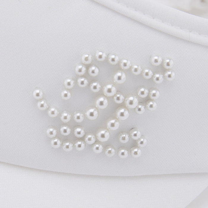 Fairliar Organza Ribbon Pearl Golf Visor White - SS26 Women