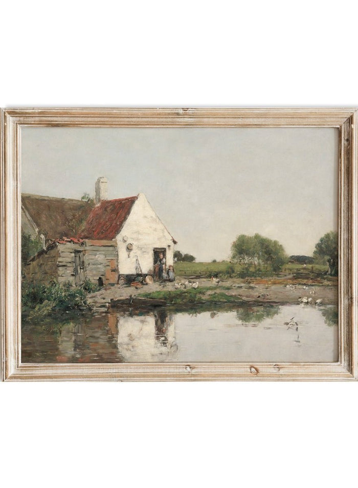 "Farmhouse Near Dunkirk" Art Print_Sugar & Canvas_Eugène Boudin