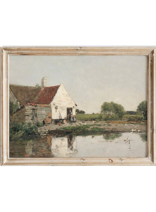 "Farmhouse Near Dunkirk" Art Print_Sugar & Canvas_Eugène Boudin