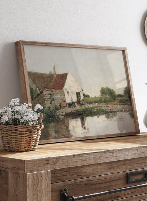 "Farmhouse Near Dunkirk" Art Print_Sugar & Canvas_Eugène Boudin
