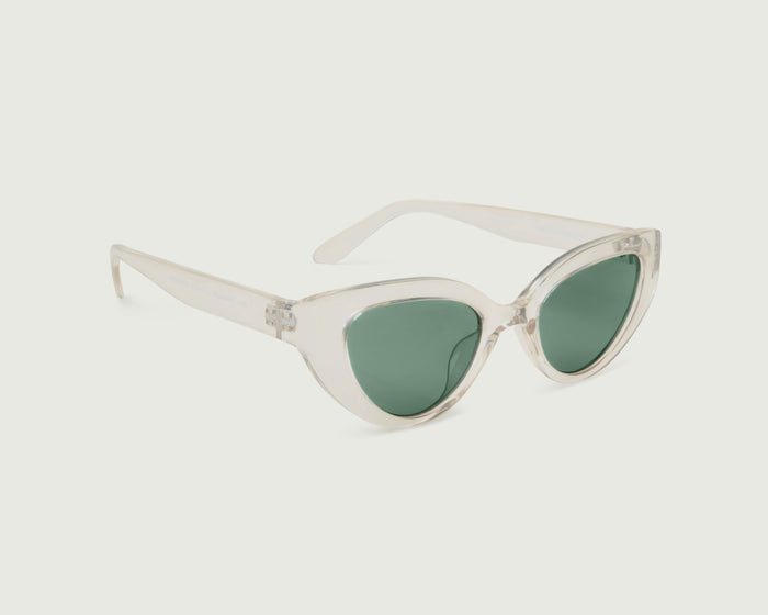 Champagne::Fern Sunglasses cateye clear recycled polyester front diagonal