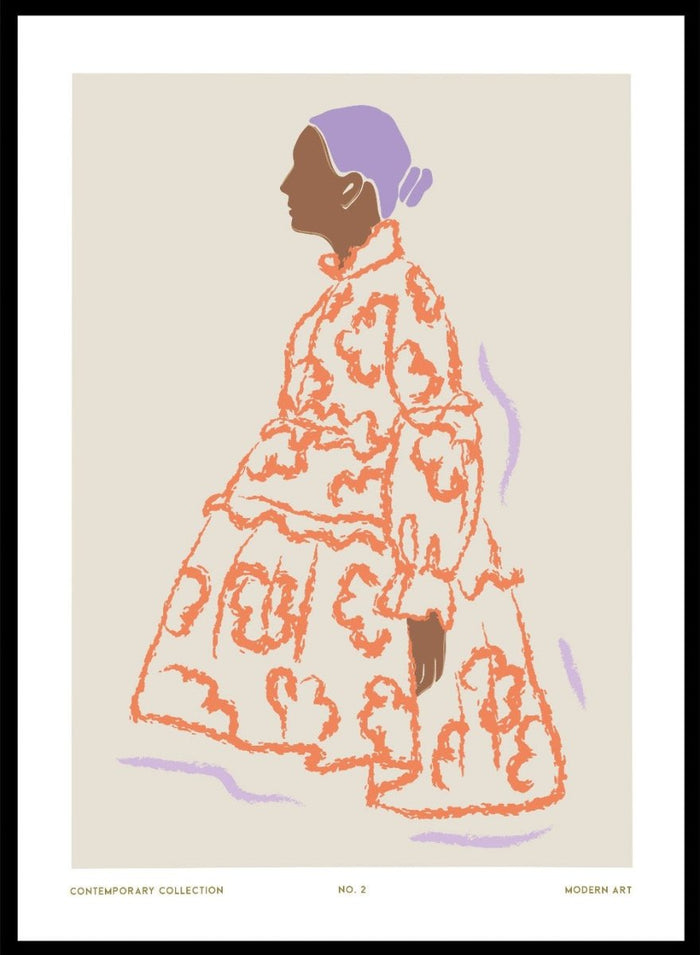 'Figure in Coral' Aesthetic Art Print_Sugar & Canvas_Sugar & Canvas