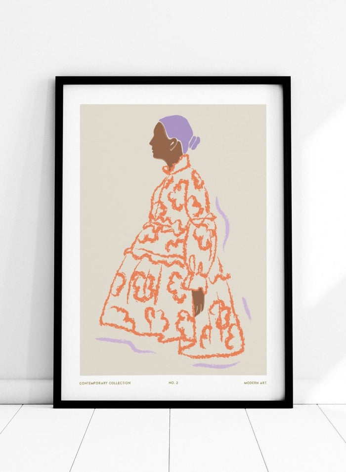 'Figure in Coral' Aesthetic Art Print_Sugar & Canvas_Sugar & Canvas