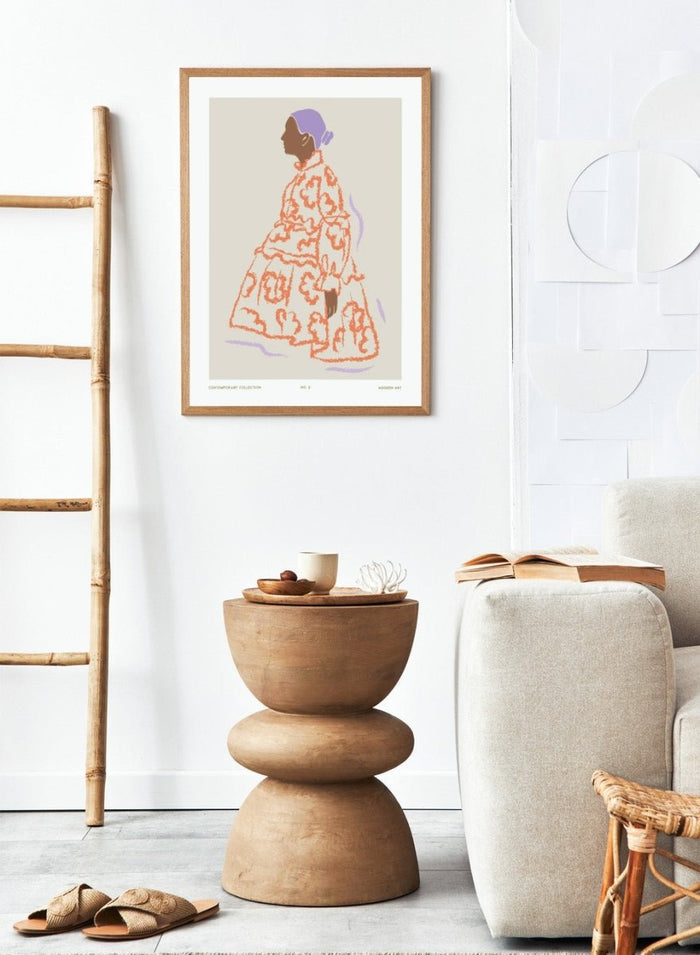 'Figure in Coral' Aesthetic Art Print_Sugar & Canvas_Sugar & Canvas