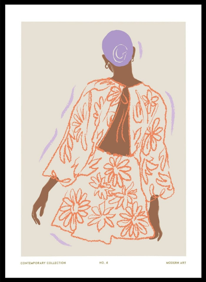 'Figure in Coral II' Aesthetic Art Print_Sugar & Canvas_Sugar & Canvas