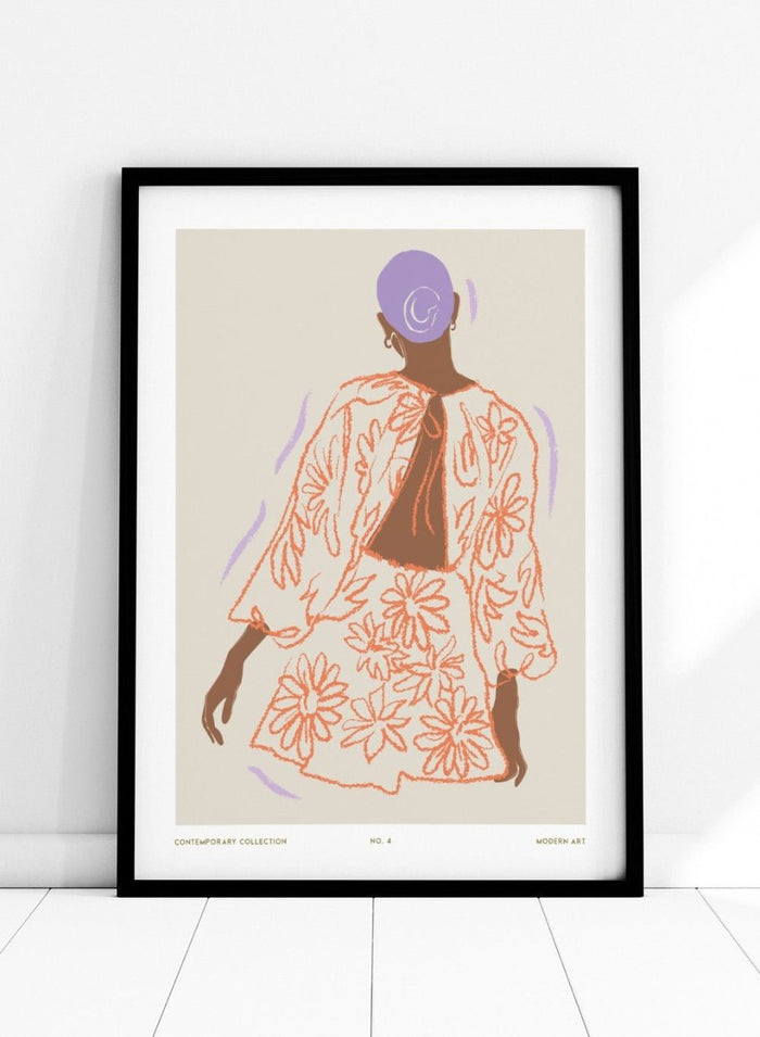 'Figure in Coral II' Aesthetic Art Print_Sugar & Canvas_Sugar & Canvas