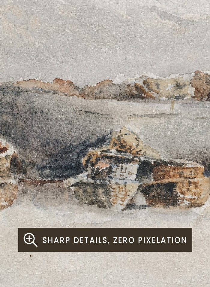 "Fishing Boats on the Shore" Art Print_Sugar & Canvas_Hercules Brabazon Brabazon