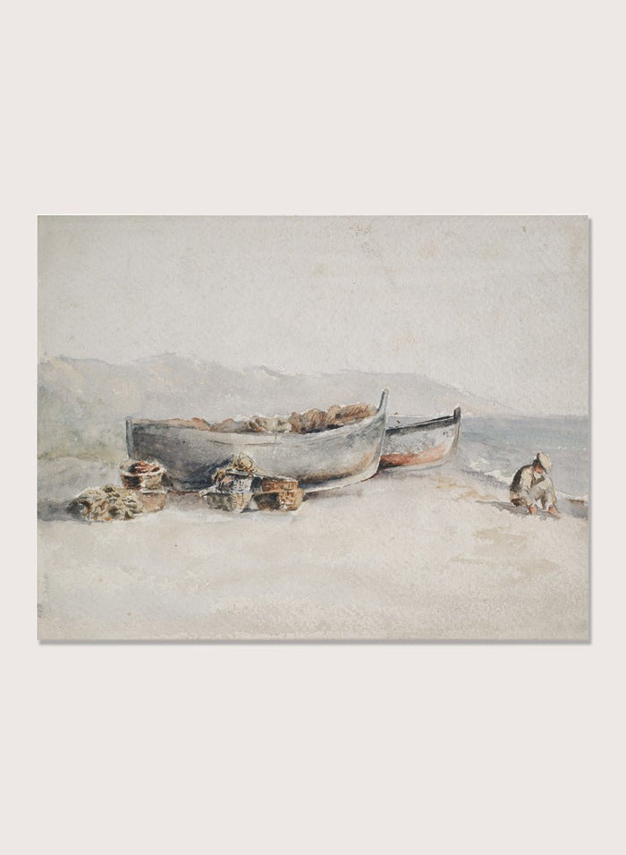 "Fishing Boats on the Shore" Art Print_Sugar & Canvas_Hercules Brabazon Brabazon