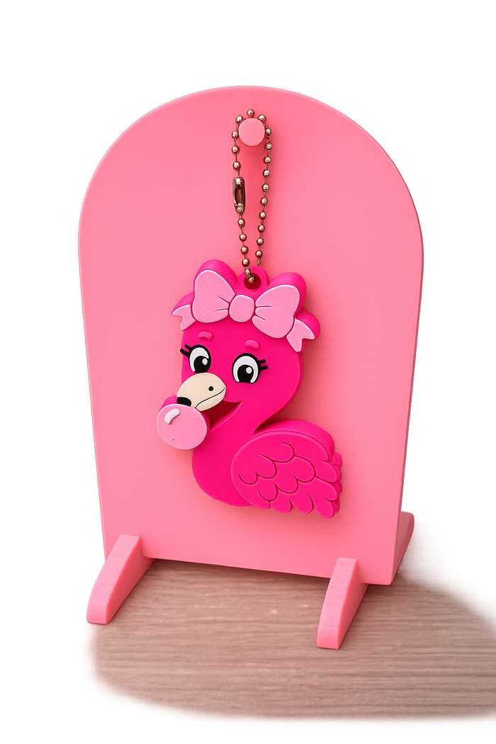 Flamingo with bow can opener