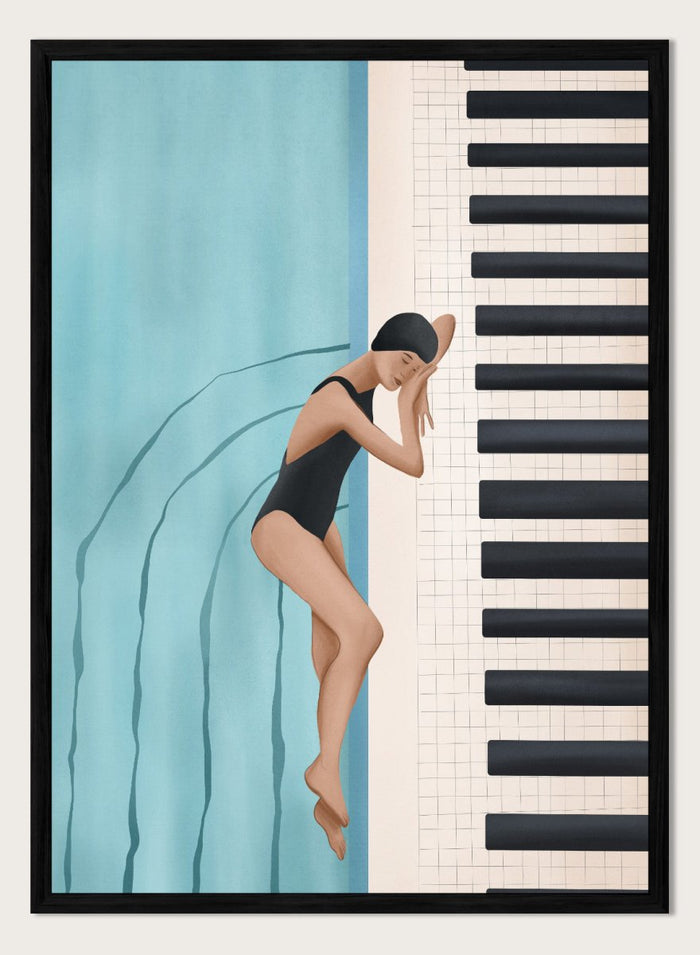 Flow Line - Swimmer's Piano Dream Art Print