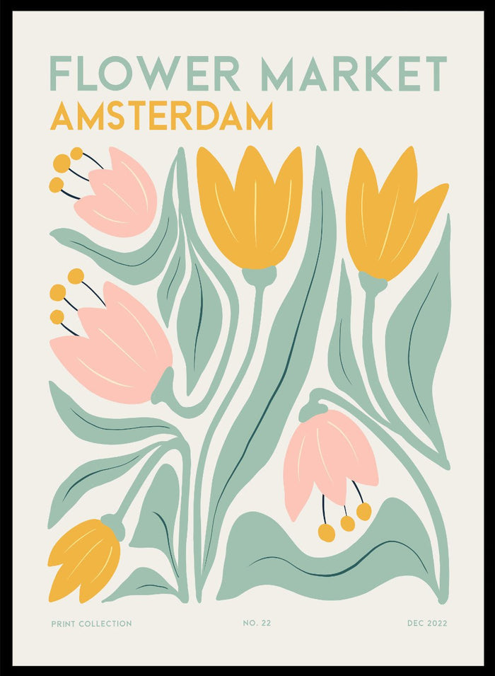 Flower Market Amsterdam Abstract Art Print FM111_Sugar & Canvas