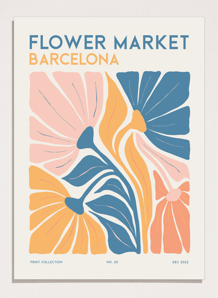 Flower Market Barcelona Abstract Art Print #FM109