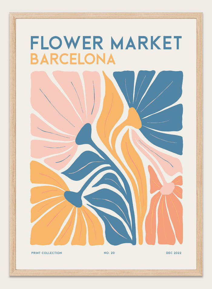 Flower Market Barcelona Abstract Art Print #FM109