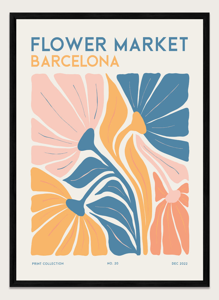Flower Market Barcelona Abstract Art Print #FM109
