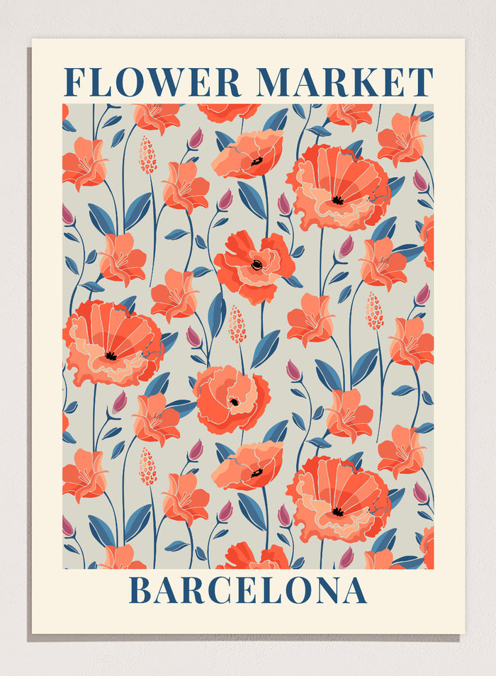 Flower Market Barcelona Art Print