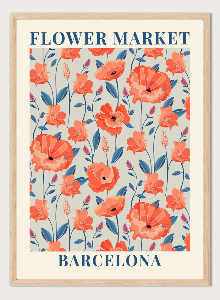 Flower Market Barcelona Art Print