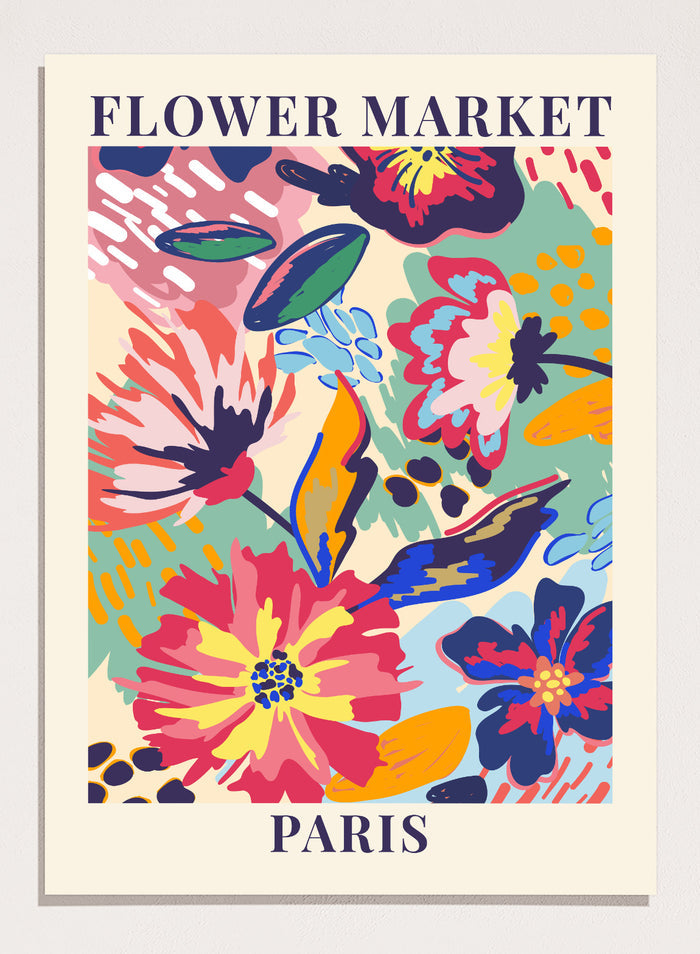 Flower Market Paris Art Print