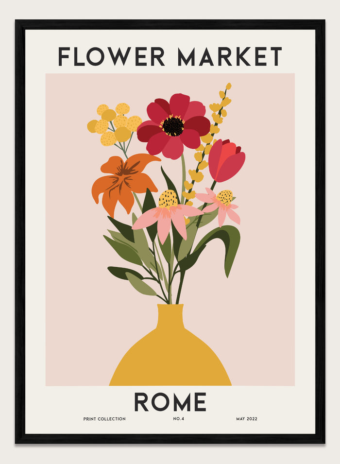 Flower Market Rome Art Print