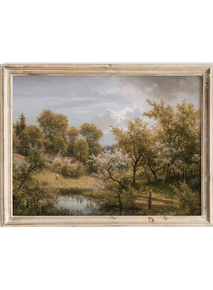 "Flowering fruit trees near Loschwitz" Art Print_Sugar & Canvas_Eduard Leonhardi