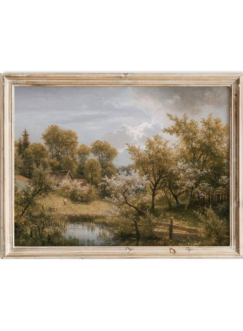 "Flowering fruit trees near Loschwitz" Art Print_Sugar & Canvas_Eduard Leonhardi