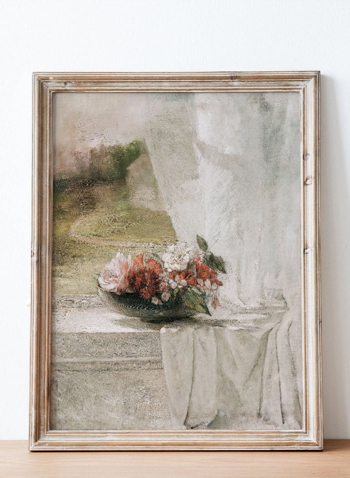 "Flowers on a Window Ledge" Art Print_Sugar & Canvas_John La Farge