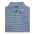 FootJoy Athletic Fit Multi-Stripe Pique Golf Polo Previous Season Style Navy/Light Blue/White - 26 Men