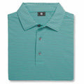 FootJoy Athletic Fit Multi-Stripe Pique Golf Polo Previous Season Style Spearmin/Navy/White - 26 Men