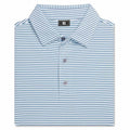 FootJoy Athletic Fit Multi-Stripe Pique Golf Polo Previous Season Style White/Light Blue/Navy - 26 Men