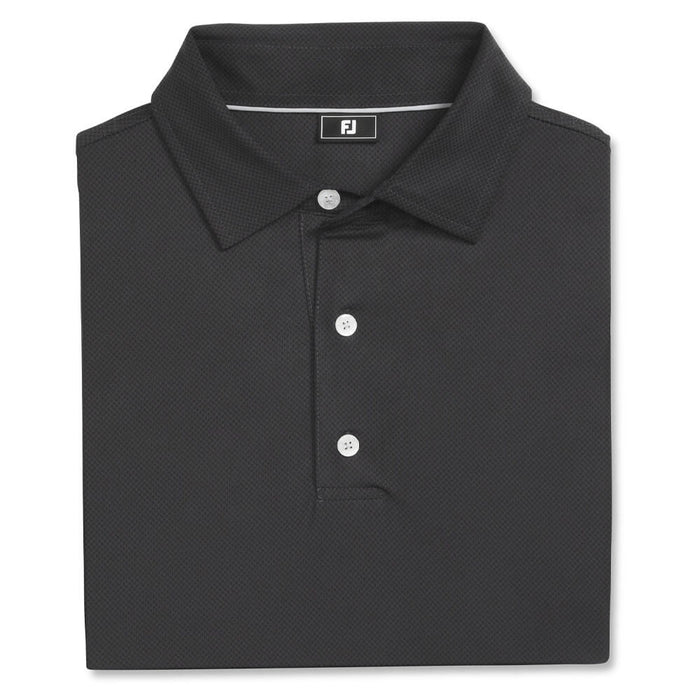 FootJoy Athletic Fit Tonal Dot Lisle Golf Polo Previous Season Style Black - 26 Men
