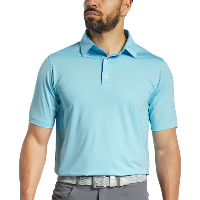 FootJoy Athletic Fit Tonal Dot Lisle Golf Polo Previous Season Style Light Blue - 26 Men
