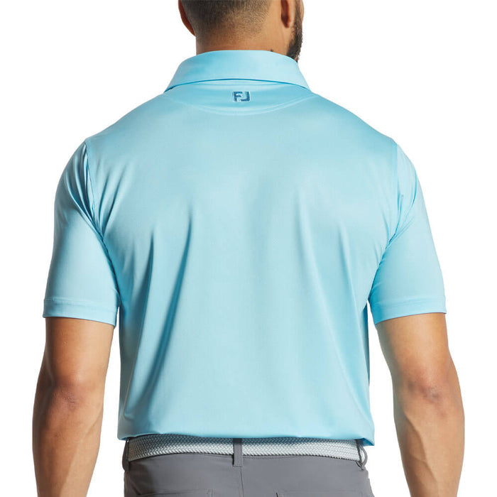 FootJoy Athletic Fit Tonal Dot Lisle Golf Polo Previous Season Style Light Blue - 26 Men