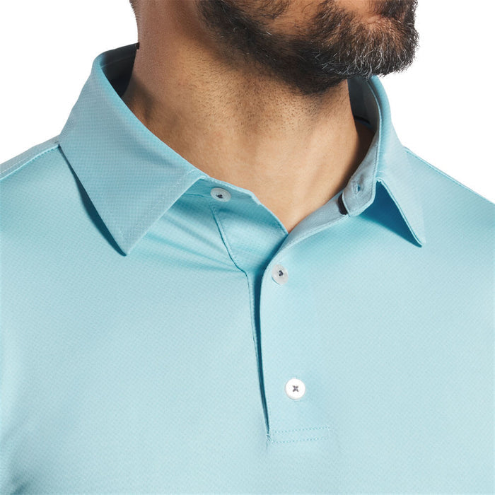 FootJoy Athletic Fit Tonal Dot Lisle Golf Polo Previous Season Style Light Blue - 26 Men