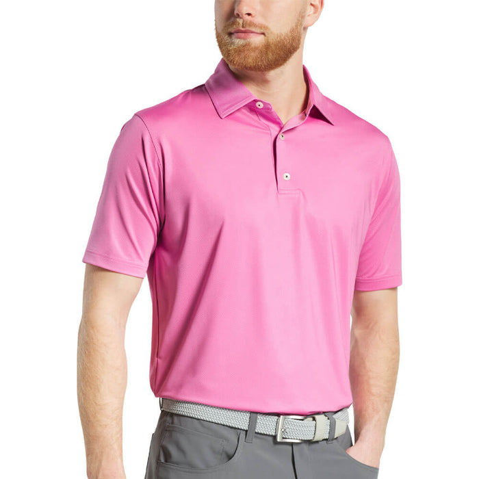 FootJoy Athletic Fit Tonal Dot Lisle Golf Polo Previous Season Style Pink - 26 Men