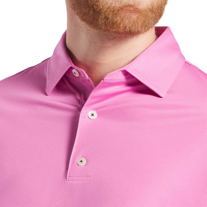FootJoy Athletic Fit Tonal Dot Lisle Golf Polo Previous Season Style Pink - 26 Men