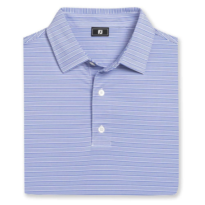 FootJoy Flip Stripe Lisle Golf Polo Previous Season Style Vivid Violet/White/Pink Pop - 26 Men