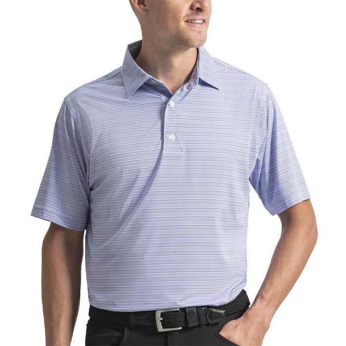 FootJoy Flip Stripe Lisle Golf Polo Previous Season Style Vivid Violet/White/Pink Pop - 26 Men