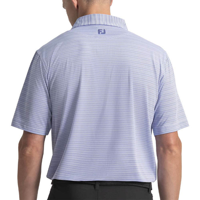FootJoy Flip Stripe Lisle Golf Polo Previous Season Style Vivid Violet/White/Pink Pop - 26 Men
