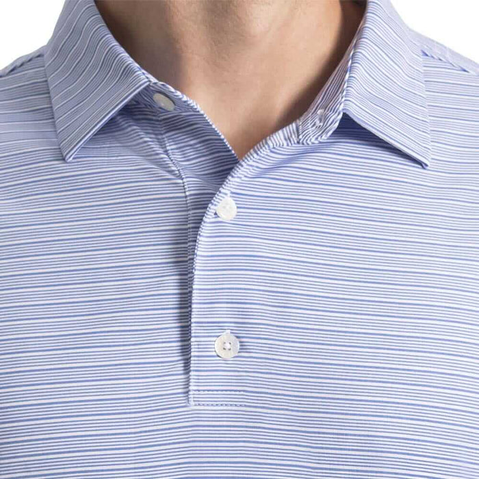 FootJoy Flip Stripe Lisle Golf Polo Previous Season Style Vivid Violet/White/Pink Pop - 26 Men