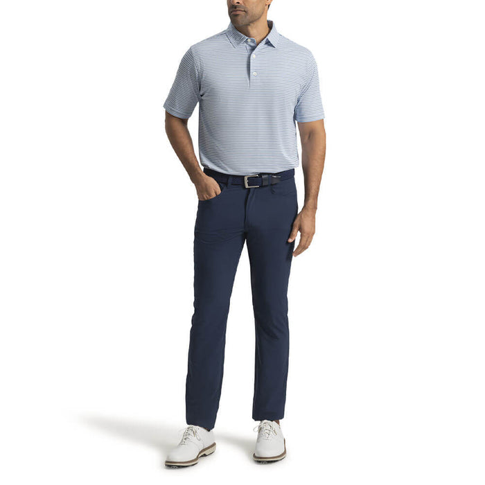 FootJoy Heather Stripe Pique Golf Polo Previous Season Style Coastal Blue/Heather Chambray/White - 26 Men