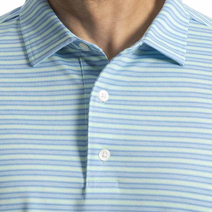 FootJoy Heather Stripe Pique Golf Polo Previous Season Style Heather Blue Reef/Heather Sea Glass/Deep Reef - 26 Men