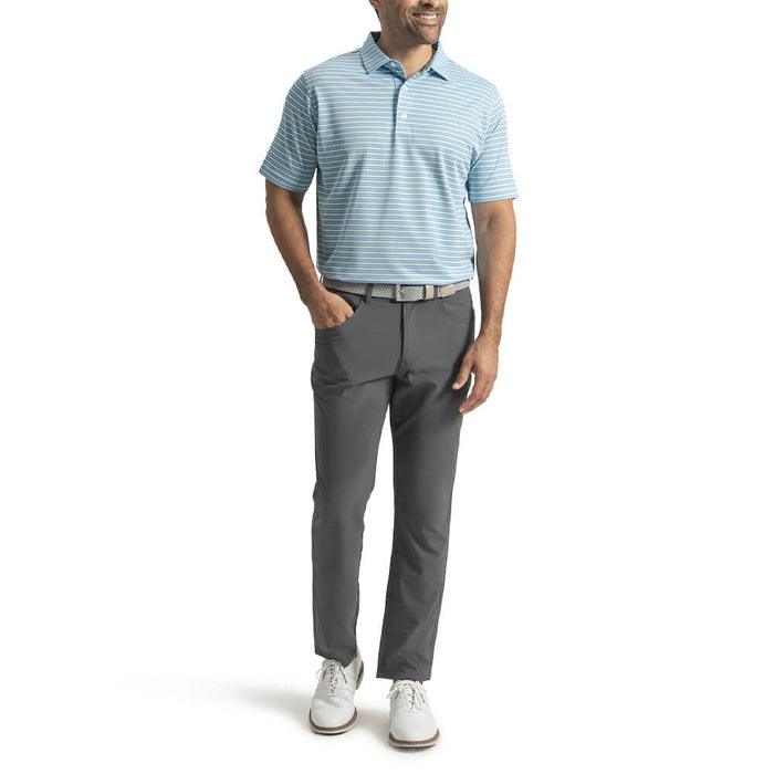 FootJoy Heather Stripe Pique Golf Polo Previous Season Style Heather Blue Reef/Heather Sea Glass/Deep Reef - 26 Men