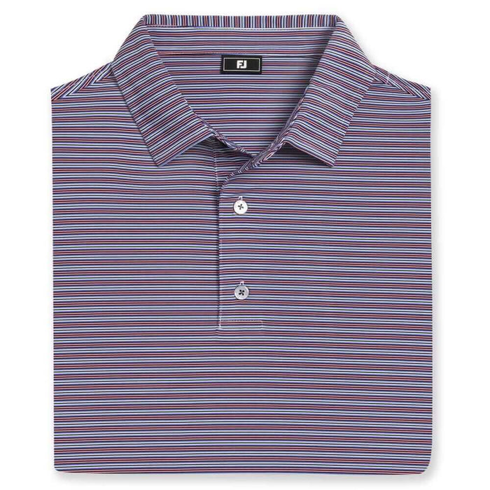 FootJoy Horizon Stripe Lisle Golf Polo Previous Season Style White/Black/Vivid Violet/Pink Pop - 26 Men