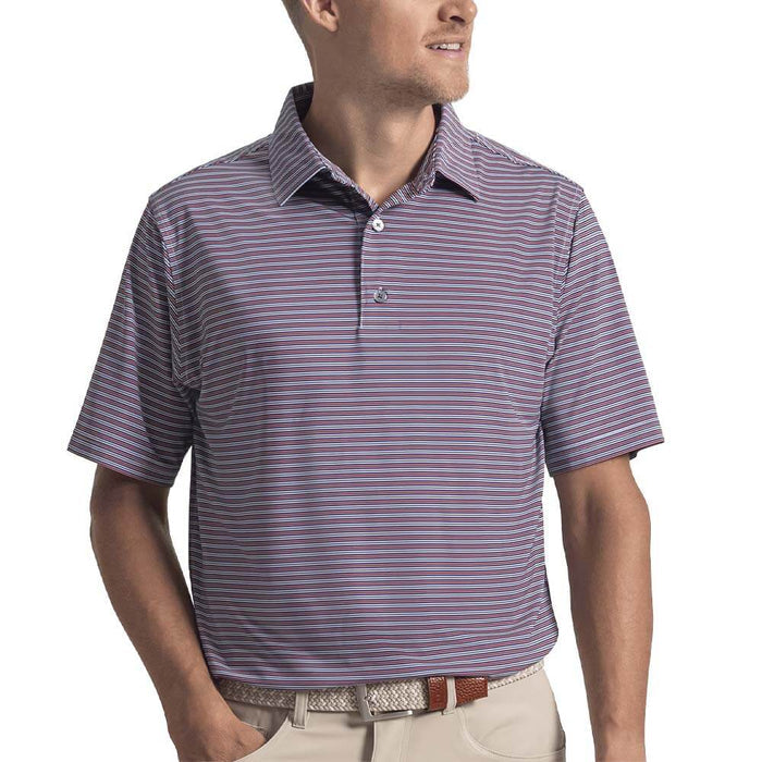 FootJoy Horizon Stripe Lisle Golf Polo Previous Season Style White/Black/Vivid Violet/Pink Pop - 26 Men