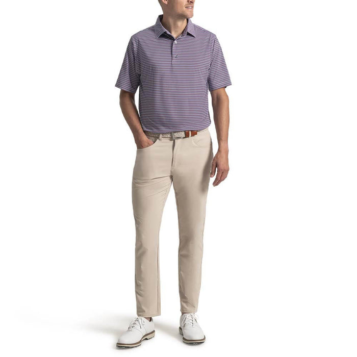 FootJoy Horizon Stripe Lisle Golf Polo Previous Season Style White/Black/Vivid Violet/Pink Pop - 26 Men